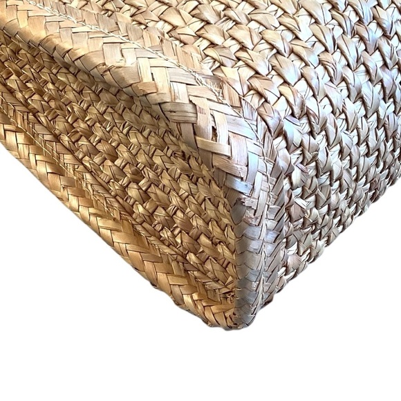 Vintage Large Wicker Satchel Briefcase Tote, Light Tan - Picture 13 of 15